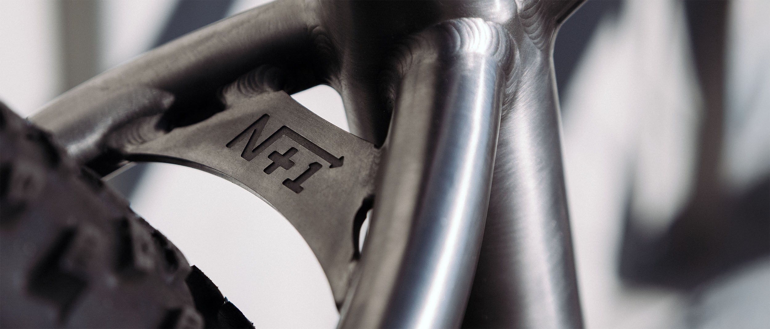 N+1 detail on seat stays of a mountain bike